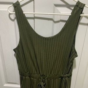 Kayleigh Addison Ribbed Knit Jumpsuit - Color Olive - Size Large